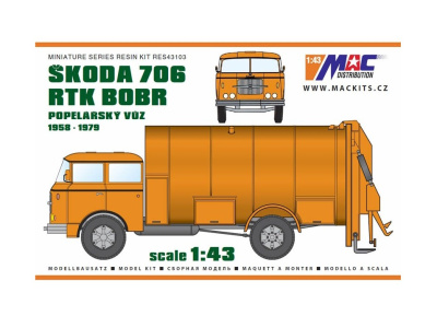 MACmodel CZ | M 1:43 | ŠKODA 706 RTK "BOBR" - Smetiarsky voz (1958-1979)