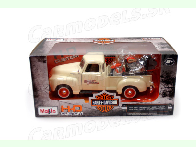 Maisto | M 1:24 | CHEVROLET 3100 Pickup (1950) + FLSTS Heritage Springer (2001) / Harley-Davidson Custom