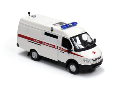 DeAgostini | M 1:43 | GAZ 32214 Gazelle - Ambulance "медпомощь" (RUS) (1996)