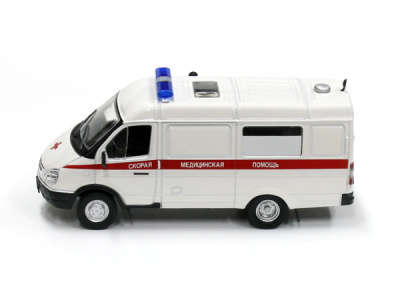 DeAgostini | M 1:43 | GAZ 32214 Gazelle - Ambulance "медпомощь" (RUS) (1996)