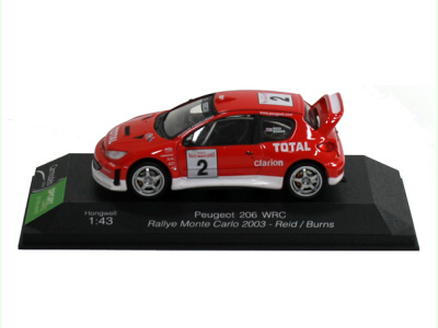 Cararama / Hongwell | M 1:43 | PEUGEOT 206 WRC #2 Rally Monte Carlo (2003) - Reid / Burns