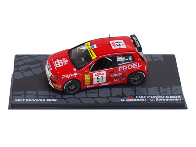 Altaya | M 1:43 | FIAT Punto S1600 #51 - Baldacci / Bernacchini - Rally Sanremo ( 2003 )