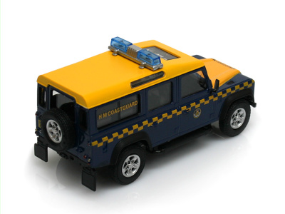 Cararama / Hongwell | M 1:43 | LAND ROVER Defender 110  - H.M.COASTGUARD (UK) (1990)