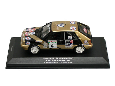 IXO | M 1:43 | LANCIA Delta HF 4WD Esso #4 - F.Tabaton / L.Tedeschini - Rally San Remo (1987)