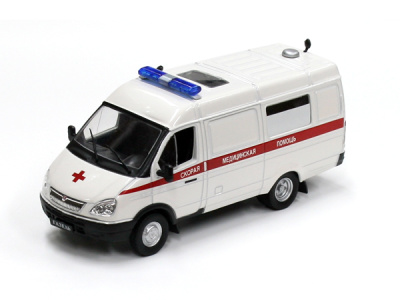 DeAgostini | M 1:43 | GAZ 32214 Gazelle - Ambulance "медпомощь" (RUS) (1996)