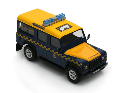 Cararama / Hongwell | M 1:43 | LAND ROVER Defender 110  - H.M.COASTGUARD (UK) (1990)