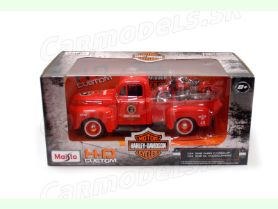 Maisto | M 1:24 | FORD F-1 Pickup (1948 ) + ElKnucklehead (1936) / Harley-Davidson Custom